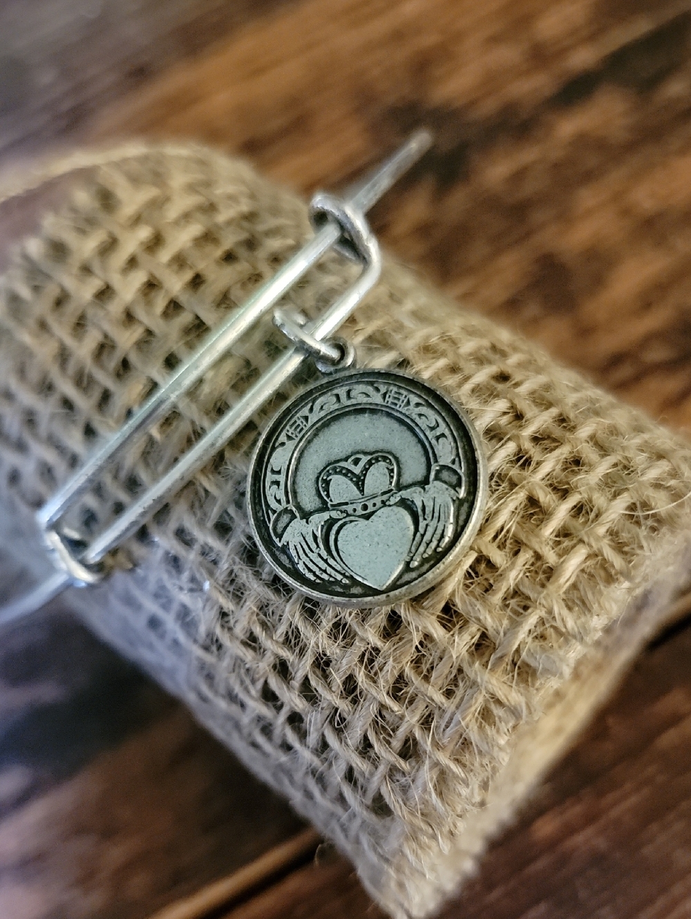 Alex And Ani Silver Claddagh Charm Bangle Bracelet